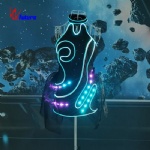 LED& Fiber optic Cheongsam light up short skirt(Black)