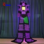 LED lighting robot stilt performance costume