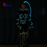 Fiber optic suits for women with glowing braids