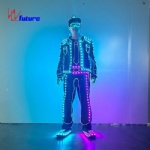 LED lighting dance suit for men dance set